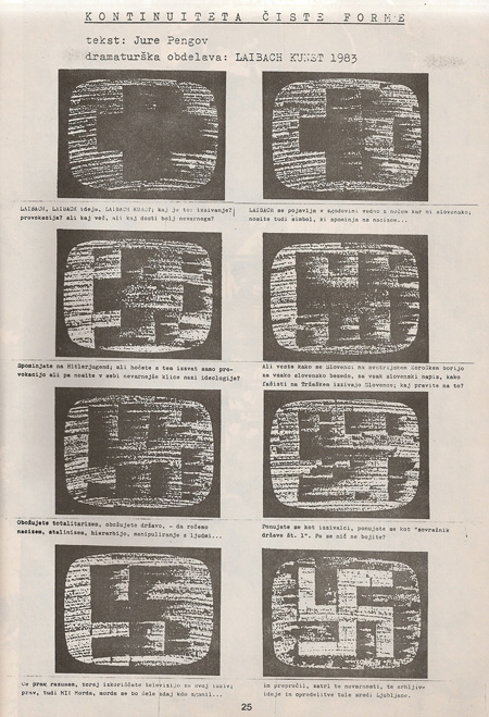 Laibach Kunst, Kontinuiteta čiste forme, Viks, št. 1, 1983 (arhiv: Barbara Borčić)