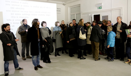 Opening of the exhibition Words as Colours, Colours as Words at Vodnikova domačija Šiška Gallery, photo: Sunčan Stone