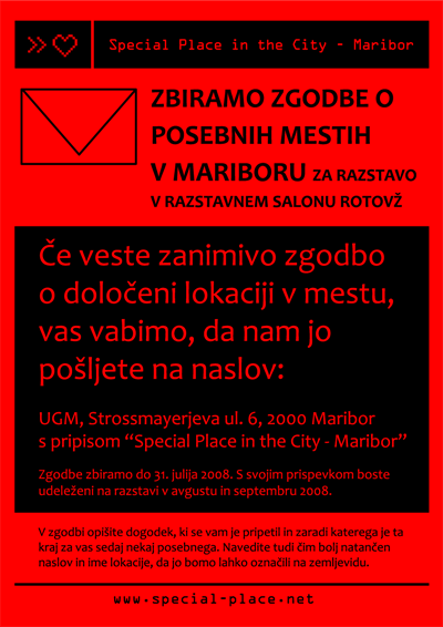Special Place in the City - Maribor, poziv
